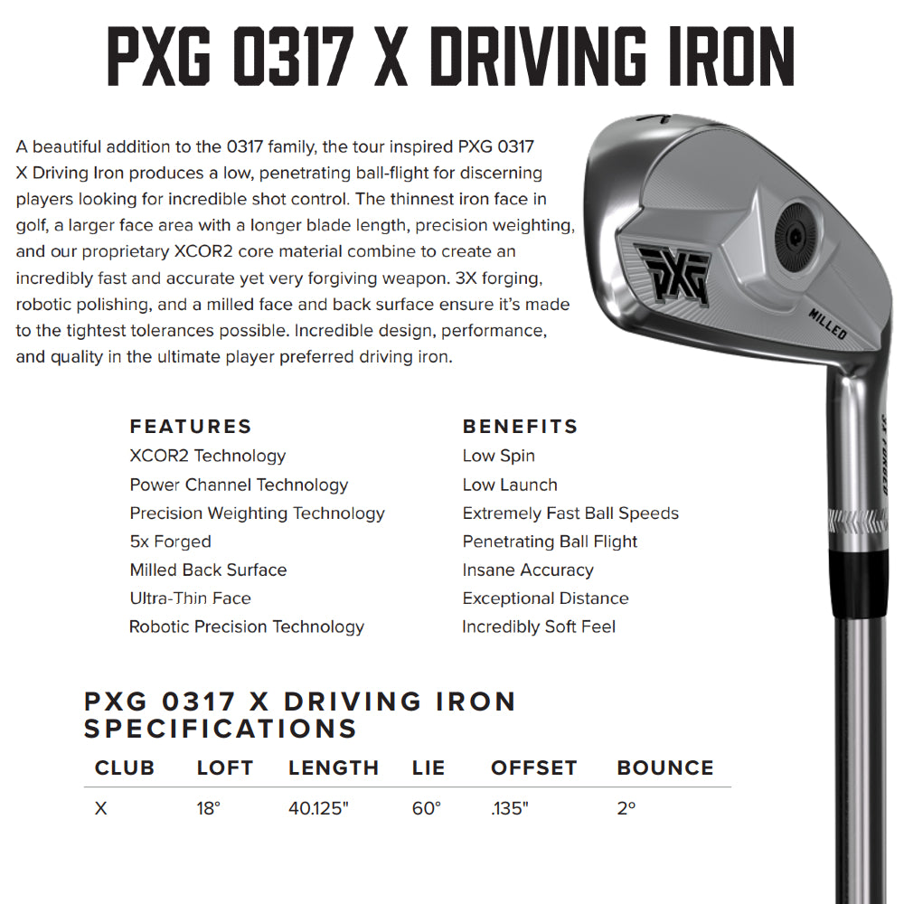 NEW PXG 0317X Driving Iron [FREE Shaft + PXG Grip]