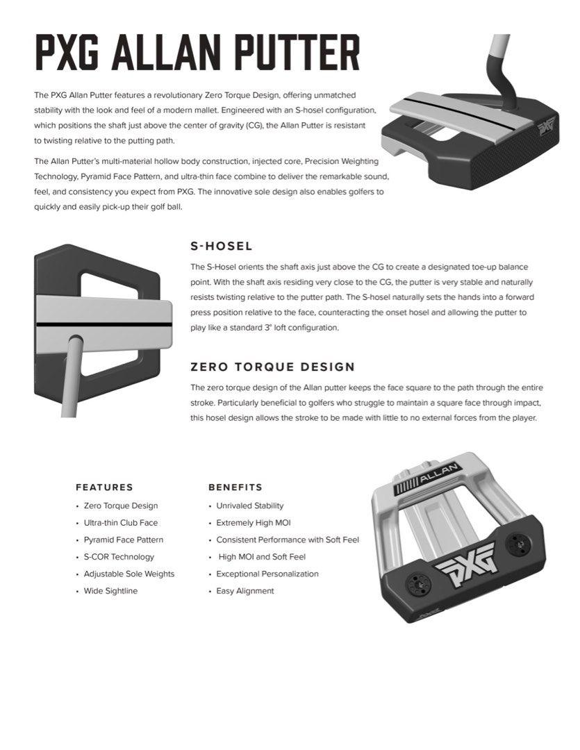 PXG ALLAN Putter (Zero-Torque)