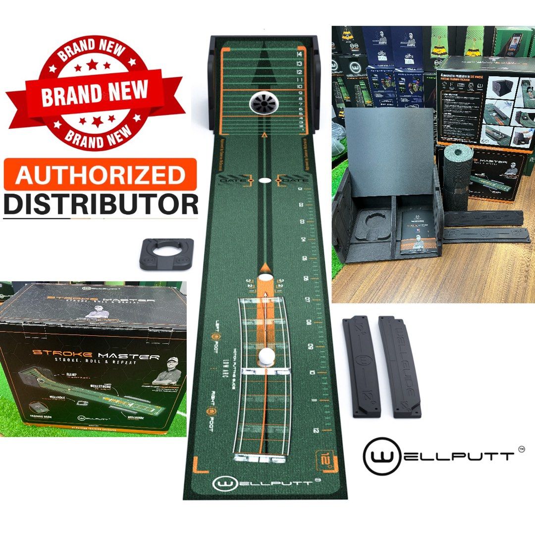 NEW StrokeMaster WellPutt Putting Set - 8.2ft Putting Mat + Manual + B ...