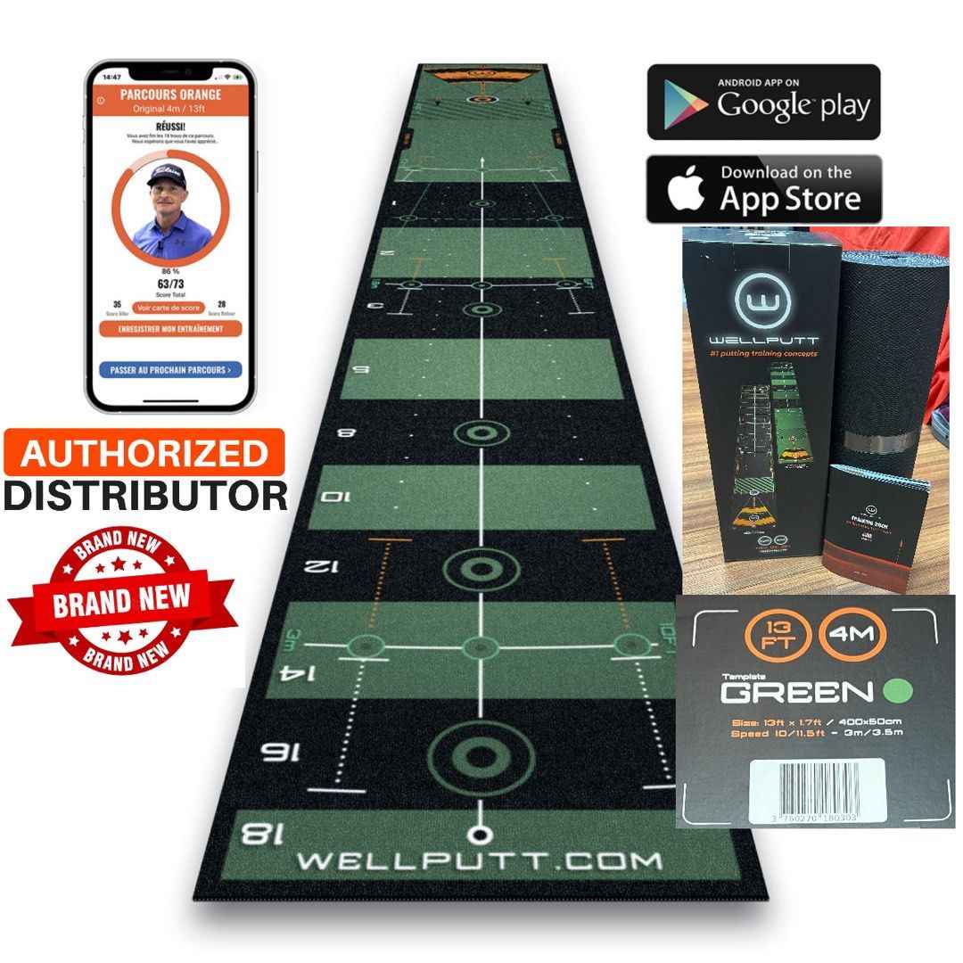 NEW WellPutt 4m Putting Mat - Classic (GREEN) Putting Mat + Manual + Box