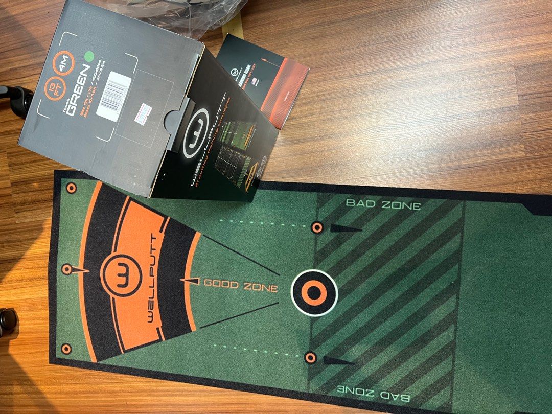 NEW WellPutt 4m Putting Mat - Classic (GREEN) Putting Mat + Manual + Box