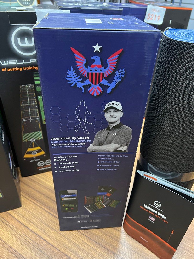NEW WellPutt 4m Putting Mat - Stars & Stripes Edition  Putting Mat + Manual + Box