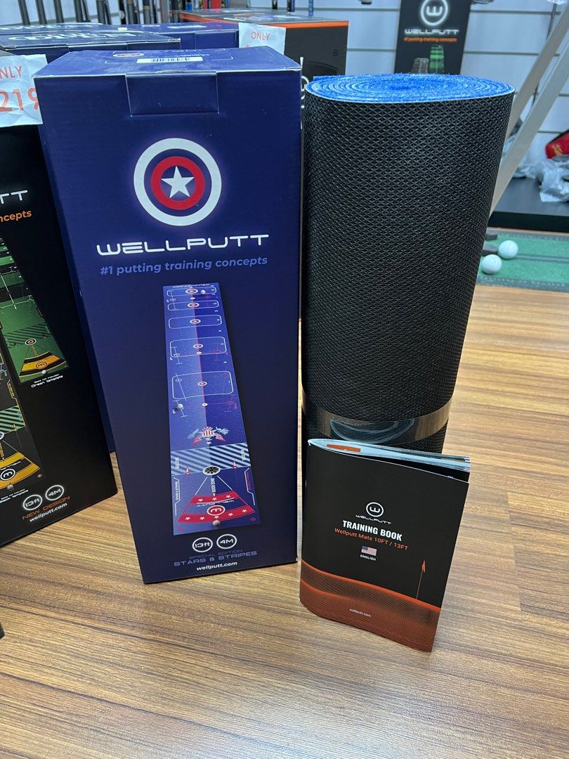 NEW WellPutt 4m Putting Mat - Stars & Stripes Edition  Putting Mat + Manual + Box