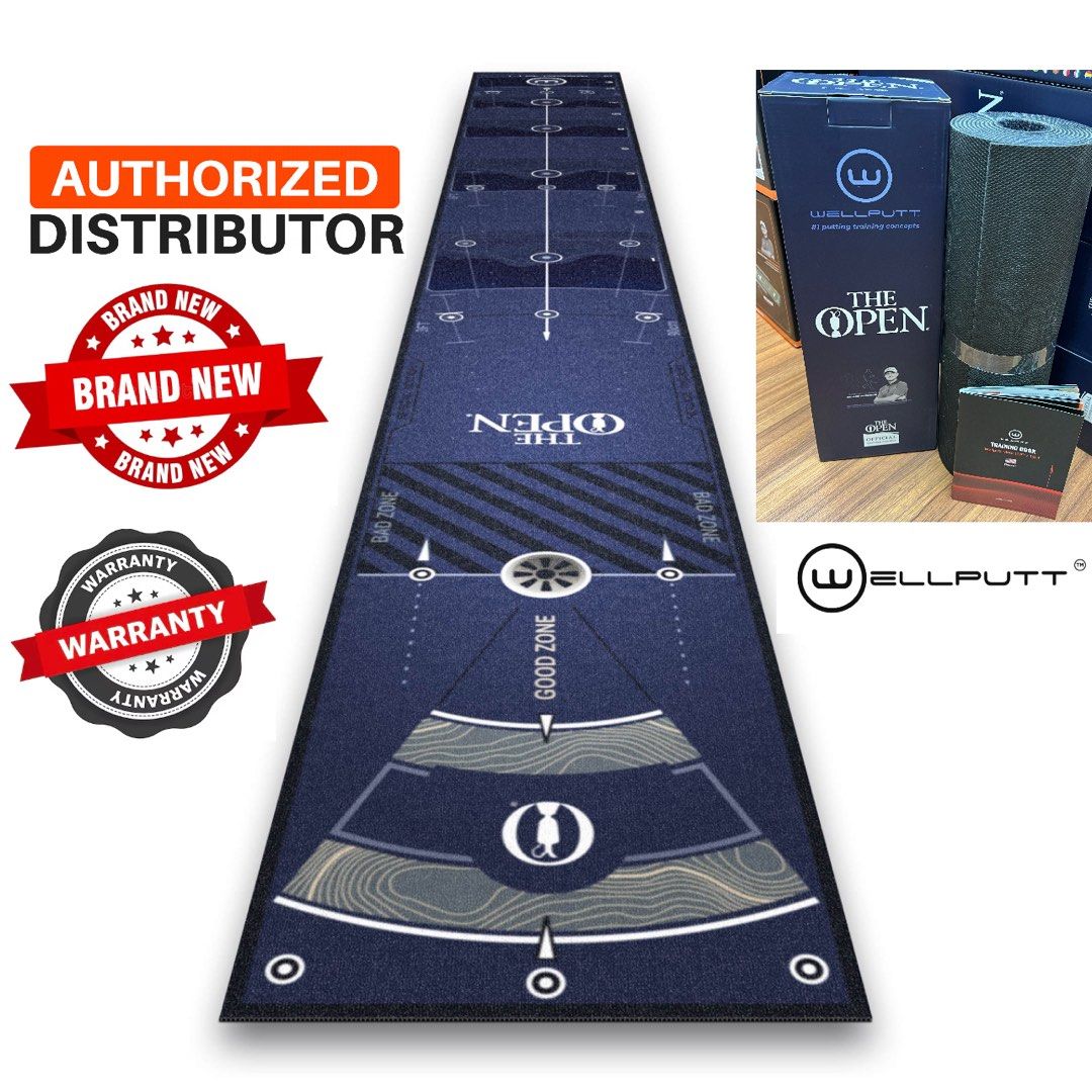 NEW WellPutt 4m Putting Mat - Classic (BLACK) Putting Mat +