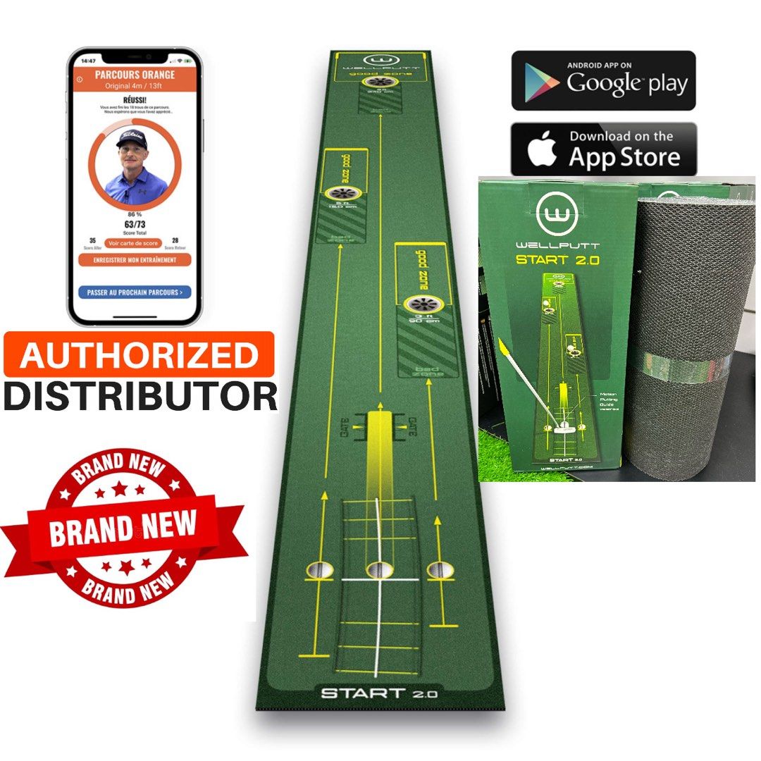 NEW WellPutt Start 2.0 (3M) Putting Mat + Manual + Box