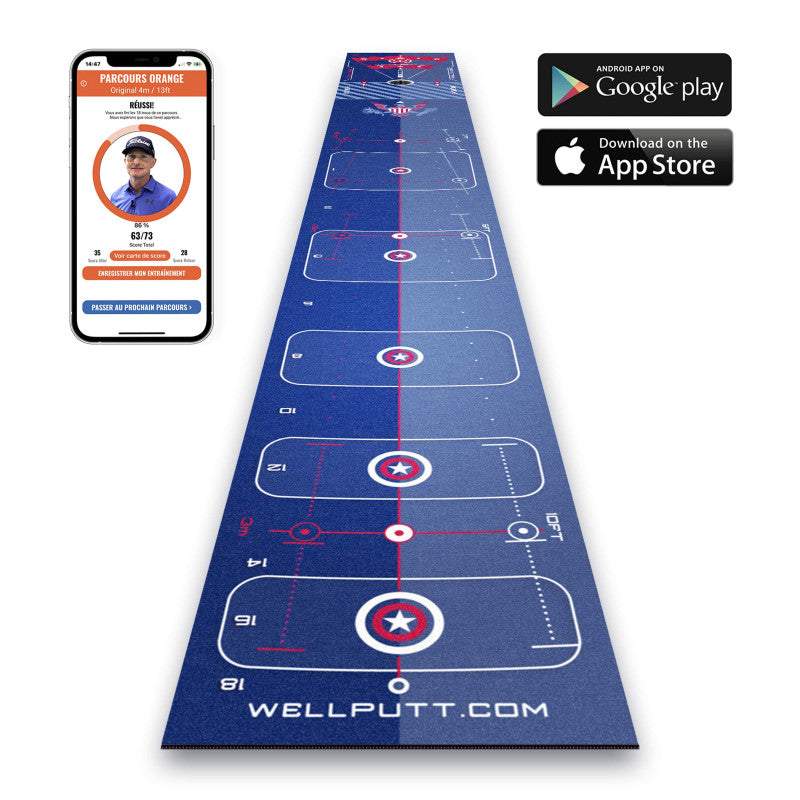 NEW WellPutt 4m Putting Mat - Stars & Stripes Edition  Putting Mat + Manual + Box