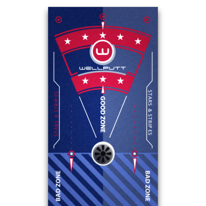 NEW WellPutt 4m Putting Mat - Stars & Stripes Edition  Putting Mat + Manual + Box