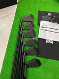 NEW PXG 0211 XCOR2 V3 Black Darkness Irons (5-W) [6 Pieces] (With Mitsubishi MMT 70 Regular Flex graphite shafts) [RIGHT HANDED GOLF CLUB]