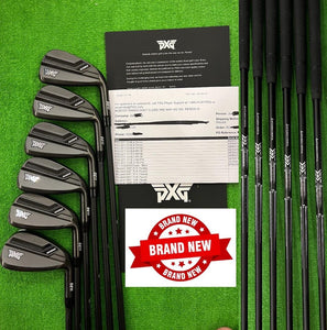 NEW PXG 0211 XCOR2 V3 Black Darkness Irons (5-W) [6 Pieces] (With Mitsubishi MMT 70 Regular Flex graphite shafts) [RIGHT HANDED GOLF CLUB]